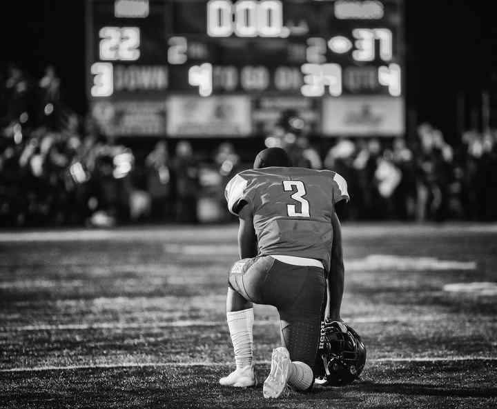 Central Catholic senior Jaron Swain Jr. reacts to losing to Avon during a Division II regional final game in Clyde.  (Jeremy Wadsworth / The Blade)